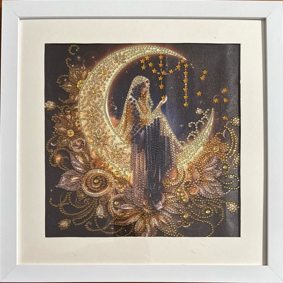 Framed Moon and Stars Artwork